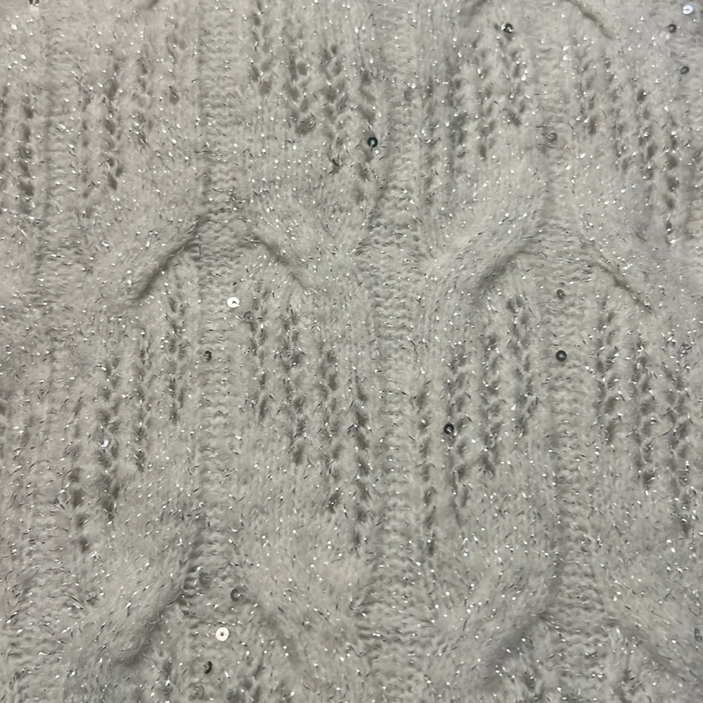 Express worn once holiday sweater. Size M. Sequence and silver - Picture 9 of 10
